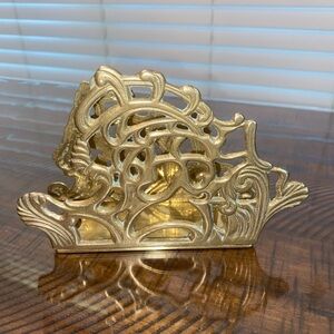 vintage teleflora brass letter/napkin holder